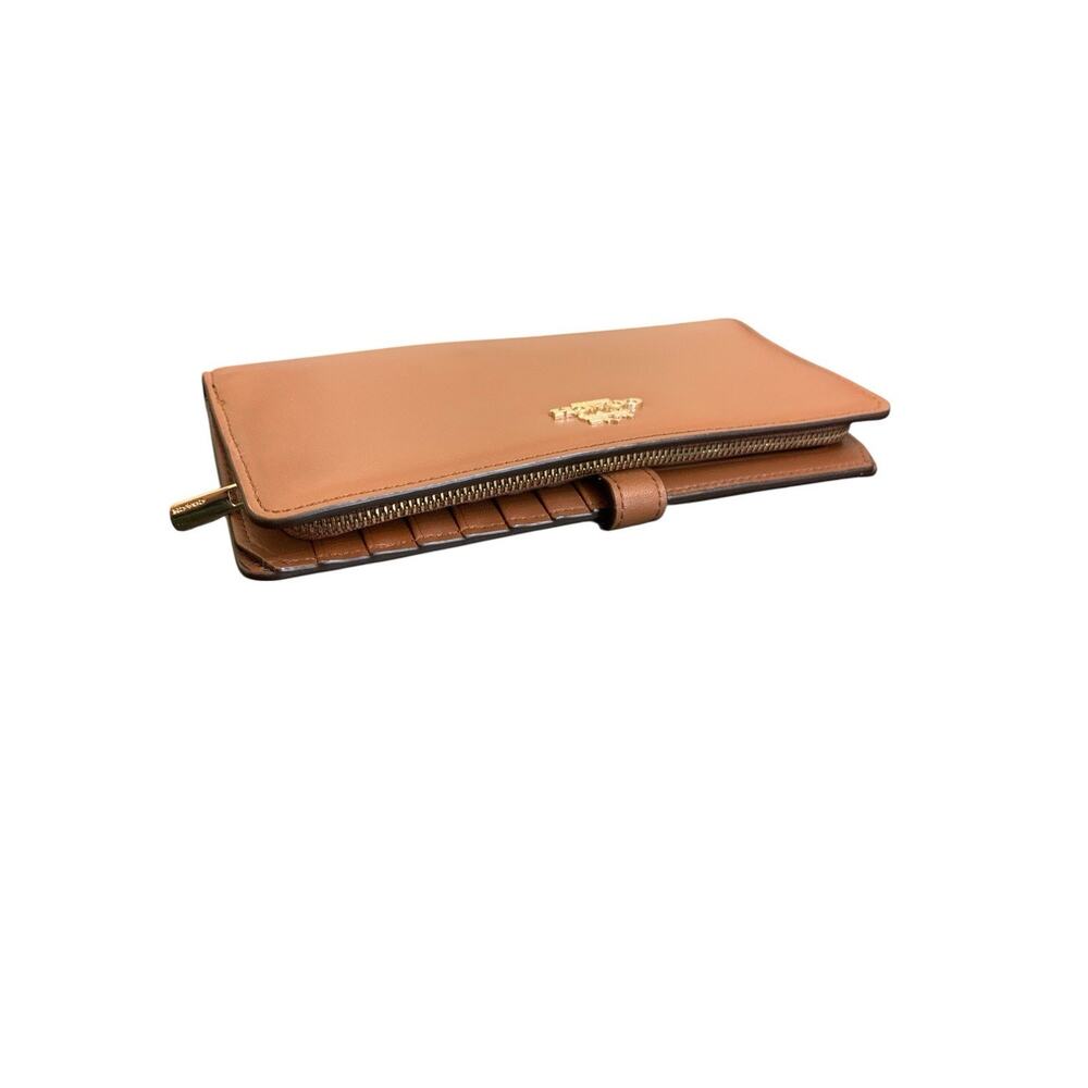 Coach Madison Skinny Leather Wallet 51936 Tan Brown Gold Logo - Picture 15 of 16